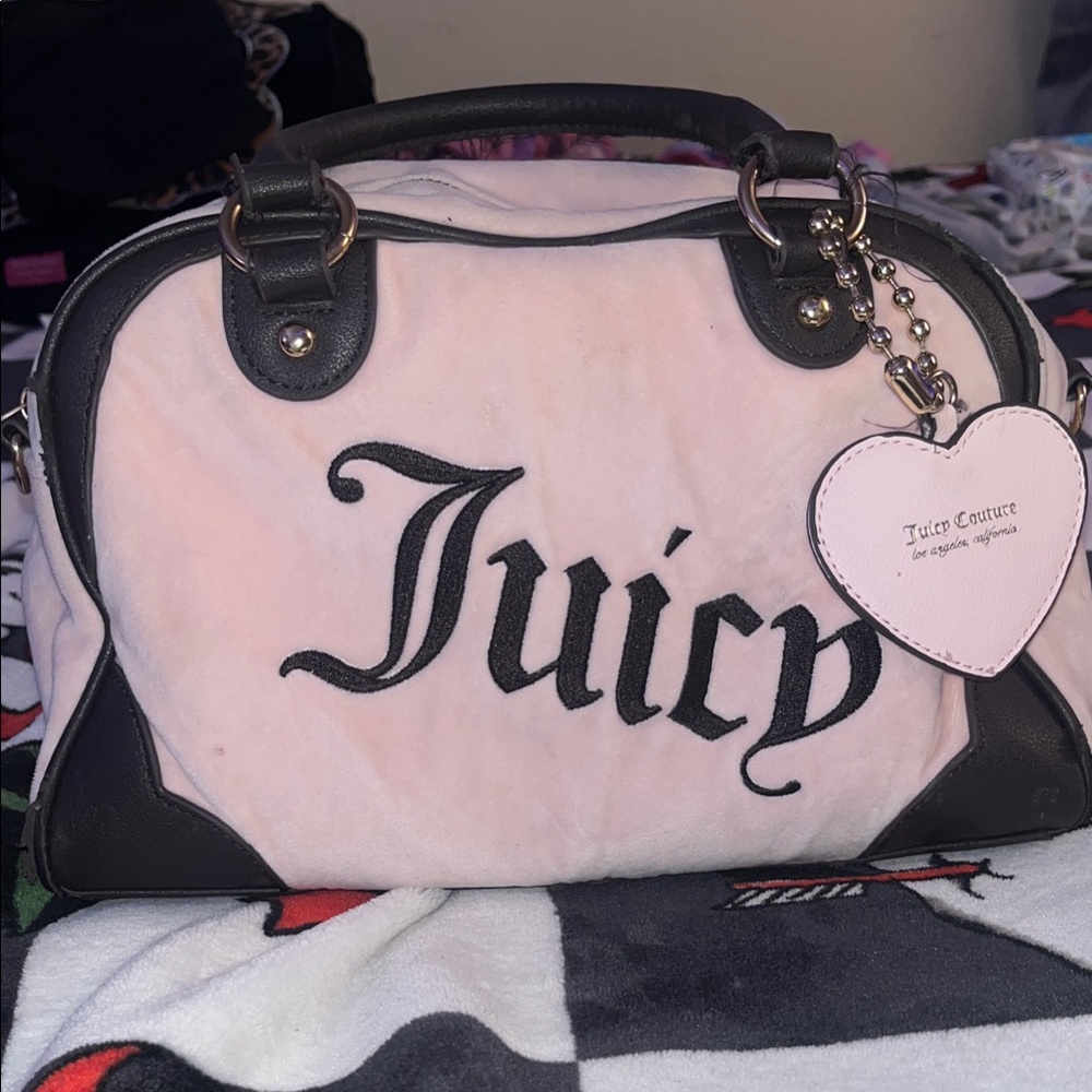 Juicy Couture Bowler Bag Soft Pink with Black Details